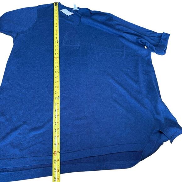 J. Jill Linen Blend Tunic Sweater Dress Blue S/S 2XL Coastal Quiet Luxury Preppy - Picture 8 of 11